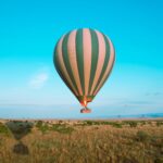 a hot air balloon in the air